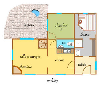 Plan du rez-de-chaussée du chalet du Saix 